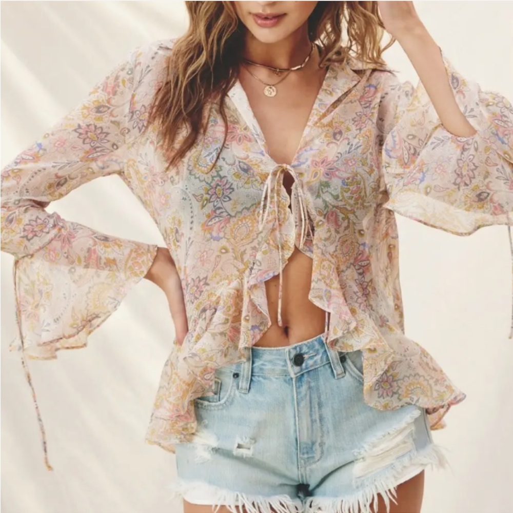 Paisley Tie Top NWT